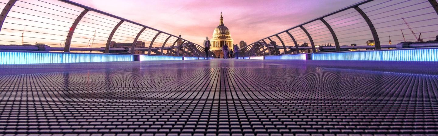 Across bridge towards St Paul's Cathedral